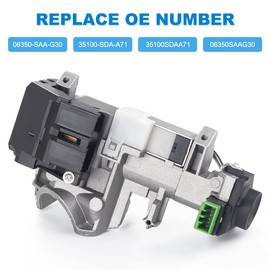 WMPHE Ignition Switch Lock Cylinder Assembly with 2 Keys and ID48 Chip Compatible with 2003-2005 Honda Accord 2005-2006 Honda CR-V,Replace OE 35100-SDA-A71,06350-SAA-G30