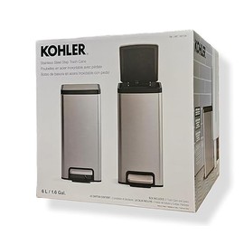 Kohler 2-Pack 6L Stainless Steel Step Trash Bin