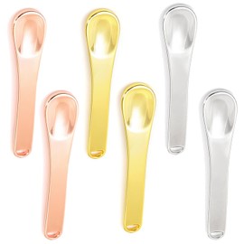 6 Pcs Make up Spatula, Metal and Mini Cosmetic Spatulas, Small Facial Makeup Scoop Tools for Creams, Masks, Moisturizers, Lotions, Reusable Skincare Applicators for Beauty, DIY Mixing, Travel Use