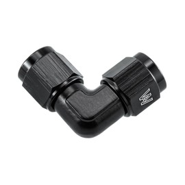 Tepilauda 6AN Female to 6AN Female 90 Degree Low Profile Swivel Coupler Union Fitting Adapter Aluminum Black