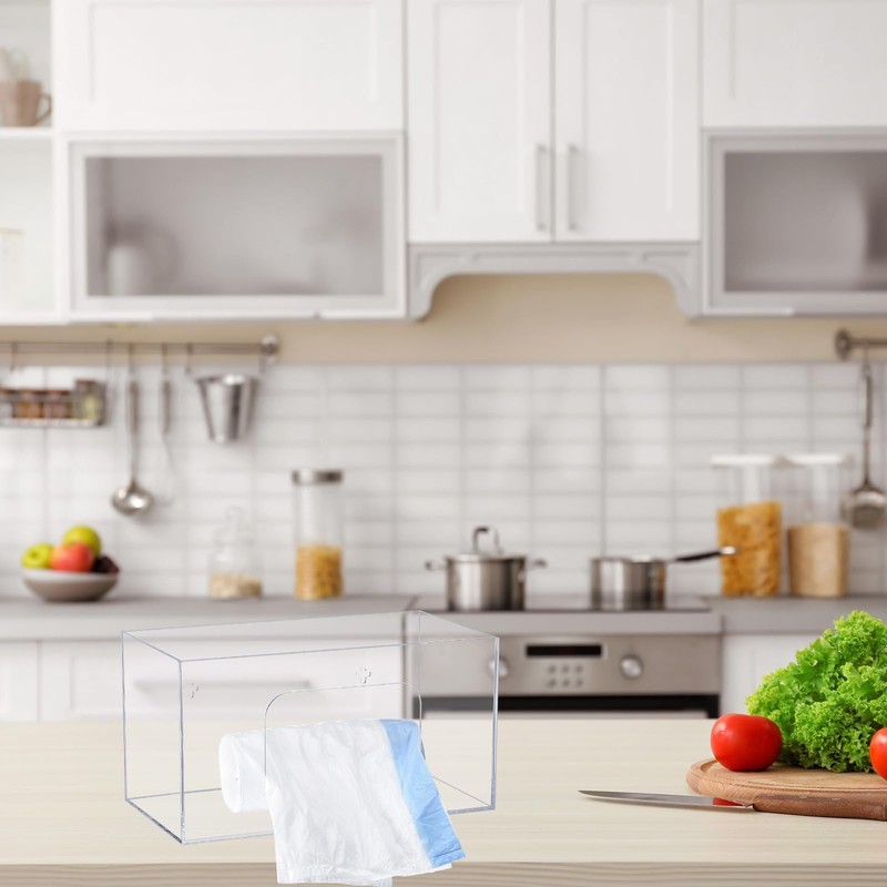 sourcing map Trash Bag Dispenser Roll Holder, Wall Mount Acrylic