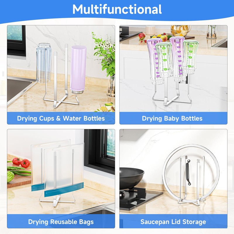 LOXSUN Bottle Drying Rack, Stainless Steel Water Bottle Drying Rack,