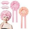Set de 4 Piezas para Dormir, 2 Gorros de Seda