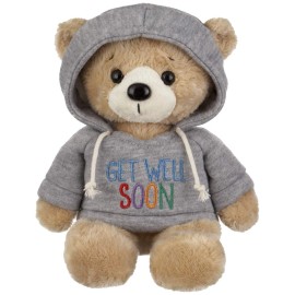 Ganz Get Well Soon Teddy Bear 9 Inch Gray Plush Toy Figure for Sick Friends