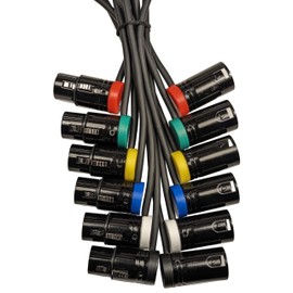 Milestock 6-Pcs Low-Profile 3-Pin XLR Female to XLR Male Adjustable-Angle Cable for Sound Devices 302, 552, 633, 688, 788T Mixer, Zaxcom Zoom F8 Recorder and More, 20-Inches, 6 Colors Mix
