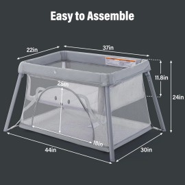 Sporary Portable Travel Crib with Mattress – Lightweight Foldable Playpen for Babies & T