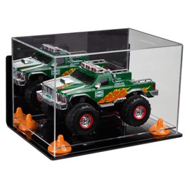 Better Display Cases Versatile Acrylic Display Case - Medium Rectangle Box with Mirror, Wall Mount, Orange Risers and Clear Base 12" x 8.25" x 8" (A004-OR)