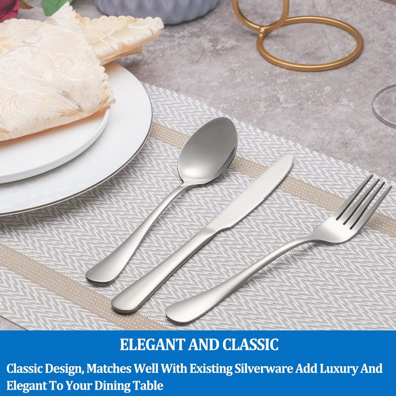 16 Pcs Forks and Spoons Silverware Set,Food Grade Stainless Steel