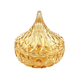 Godinger Gold Glass Hershey Kiss Candy Dish - A Sweet and Stylish Delight