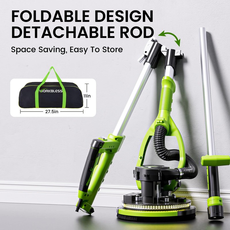 WorkBless Drywall Sander, 1050W 7.2A Popcorn Ceiling Removal Tool, Automatic