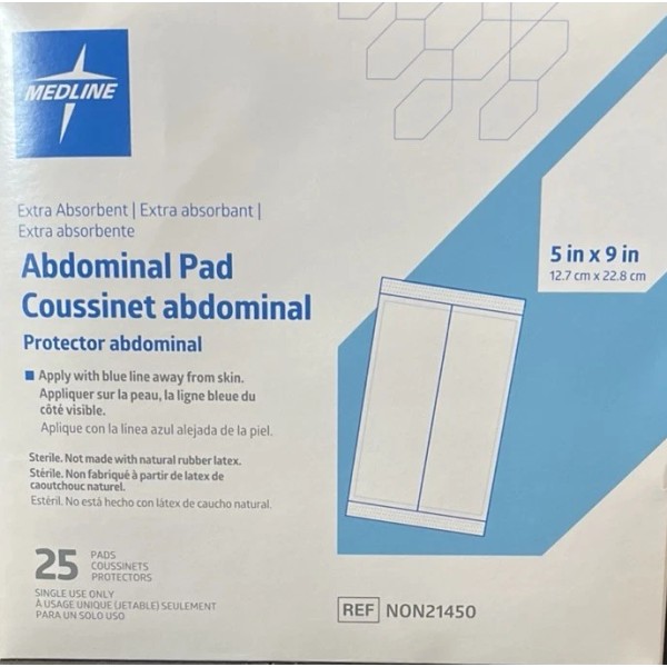 Medline Abdominal Pads ABD Sterile 5" x 9" Gauze Bandage