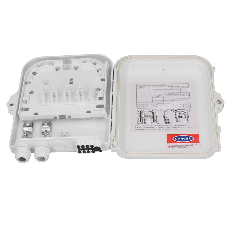 8 Core Fiber Distribution Box ABS Wall Mounted Fiber Optic