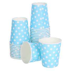 sourcing map Disposable Paper Cups, 50 Pack 9 OZ Party Decorative Cups for Coffee,Tea,Milk, Suitable for Party, Picnic,Travel and Event (Blue Polka Dots)