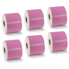 BETCKEY - Compatible DYMO 30256 (2-5/16" x 4") Replacement Shipping Labels - Compatible with Rollo, DYMO Labelwriter 450, 4XL & Zebra Desktop Printers[6 Rolls - 1800 Labels, Pink]