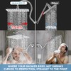 All Metal Dual Shower Heads Combo with Curved Extension Arm,