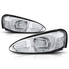 PM PERFORMOTOR Pair of Factory Style Headlights Assembly Compatible with 04-08 Pontiac Grand Prix,Chrome Housing Clear Corner
