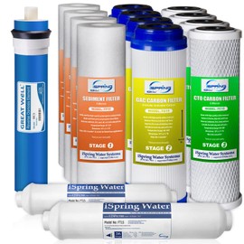 iSpring F15-50 2-Year Replacement Supply Water Filter Cartridge Pack Set for Standard 5-Stage Reverse Osmosis RO Systems