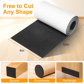 CHUNZEXI Self Adhesive Non Slip Furniture Pads 4”x40” Rubber Floor Protectors, Cuttable Anti Skid Grippers for Hardwood Floors, Scratch and Slide Protection