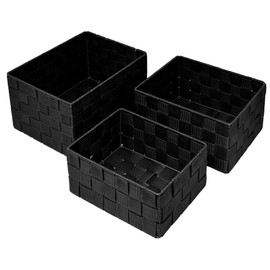 Lashuma Pack of 3 empty shelf boxes, basket sizes: 24 x 18 x 14 cm, 21 x 16 x 12 cm and 19 x 14 x 10 cm, bathroom baskets, in 5 colours