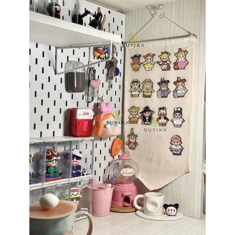 Suyika Brooch and Can Badge Storage Wall Pocket, Large Capacity,