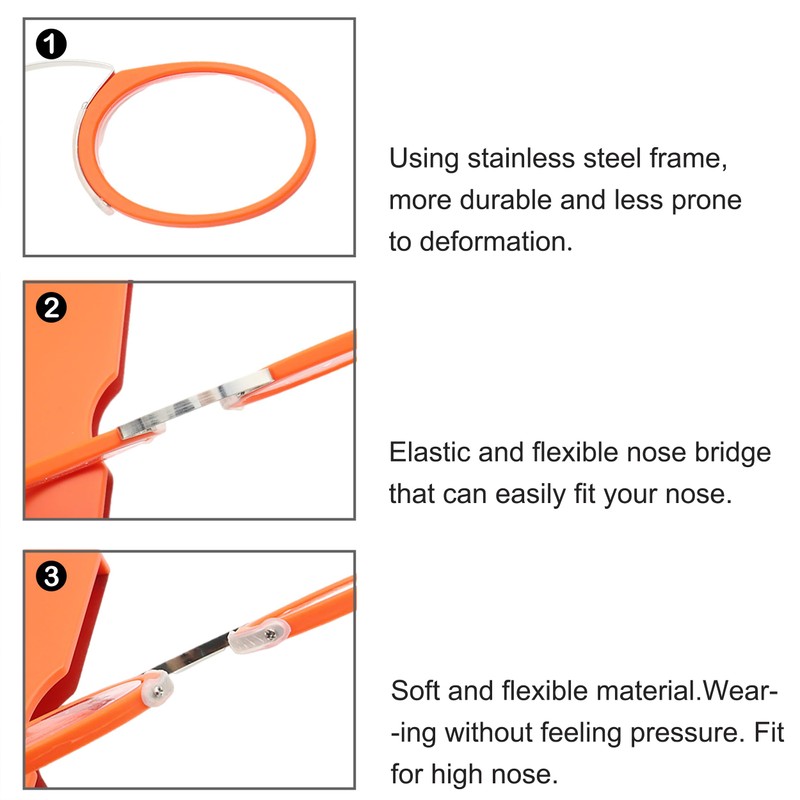 COVESATO Mini Armless Reading Glasses for Men Women Slim Thin