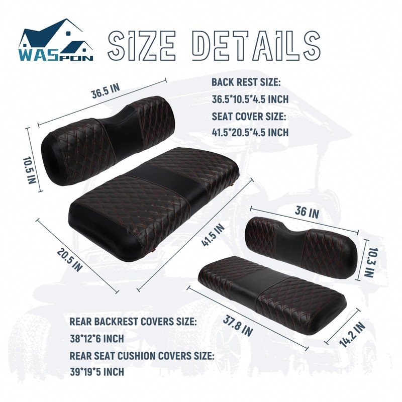 SHUNCHENXIANG 4PCS Golf Cart Diamond Seat Covers for EZGO TXT