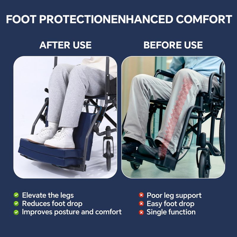 BALAPET Adjustable Height Wheelchair Footrest, High Density Foam Wheelchair Leg