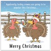 Twizler Funny Christmas card with Turkey Crown - Merry Christmas