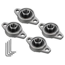 sourcing map 4pcs KFL001 Flanged Pillow Block Bearings 12mm Bore, Zinc Alloy Self Aligning Flange Mounted Bearings