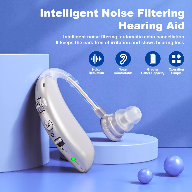 K&FCOPTEE Invisible Digital 1PCS Hearing Aids BTE Senior Noise Cancelling