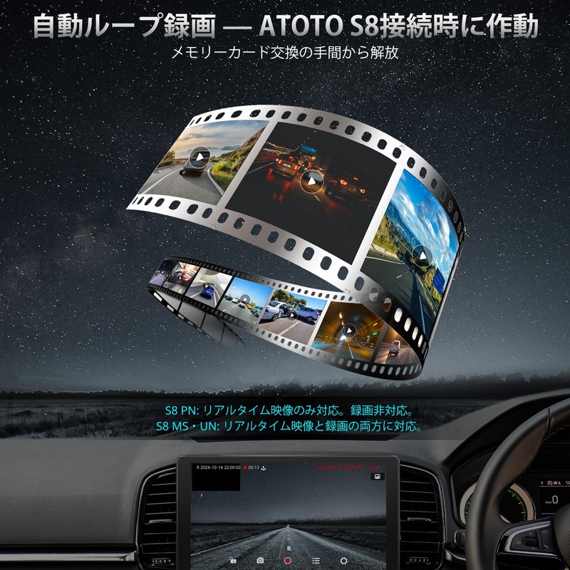 ATOTO AC-FCR04W 1080P Front Camera, 150° Wide Angle, Night Vision,
