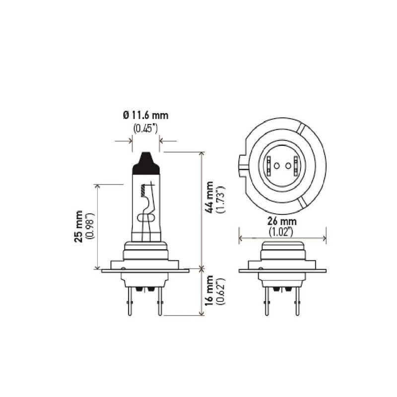 Foco HELLA STANDARD H7. Número de parte HELLA: H7 En