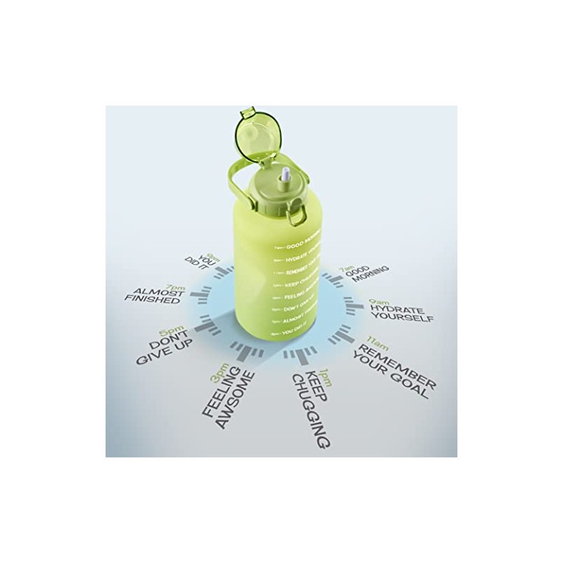Botella de Agua con frases motivacionales, con marcador de tiempo,