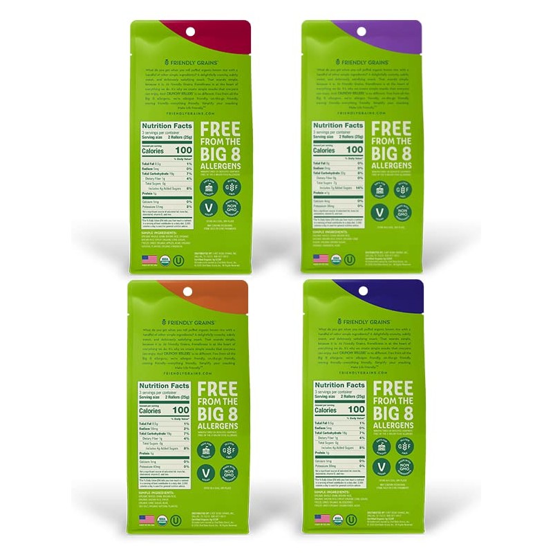 Friendly Grains - Crunchy Rollers - Organic Crispy Puffed Rice