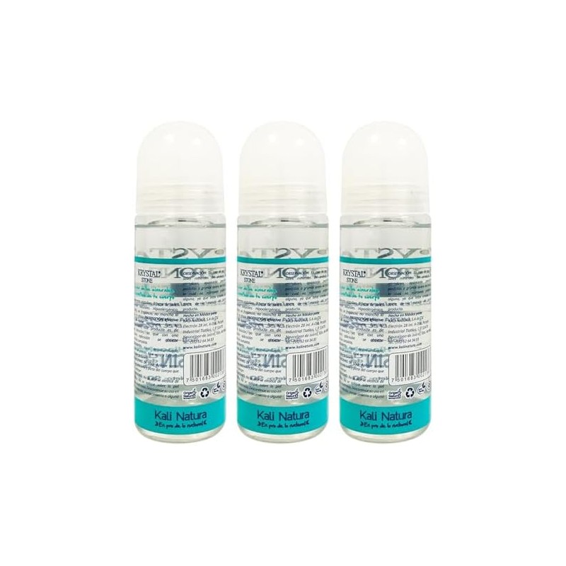 Krystal Stone Desodorante Neutro Roll on 90ml 3 pack
