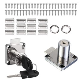 Drawer Lock, Security Cabinet Lock, with Key Different Cupboard Lock, Cylinder Zinc Alloy Cam Lock for Furniture Post Box Cabinet Mailbox Drawer