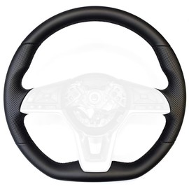 RedlineGoods steering wheel cover compatible with Nissan Altima 2019-24. Tailor made - not universal! Genuine top-grade Italian Black leather with Black thread
