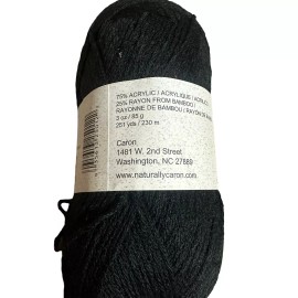 Caron Naturally Caron SPA Yarn color #0012 Black Bamboo Blend Yarn 3 oz.