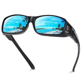 DUCO Wraparound Fitover Glasses Polarized Wear Over Sunglasses for Men Women UV Protection Sun Glasses Driving 8953