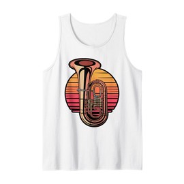 Minimalist Tuba Line Art Brass Instrument Design Tank Top