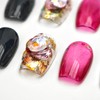 farfarflame Handmade Nail Tip, Short, False Nail Stand, 3D Diamond,