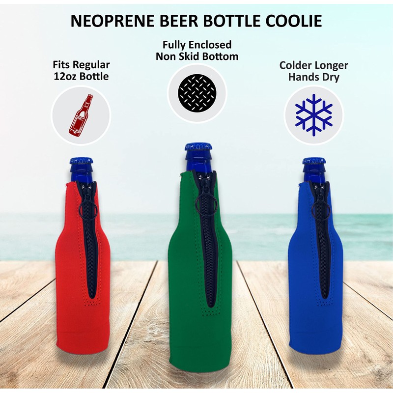Blank Neoprene Beer Bottle Coolie (1, Purple)