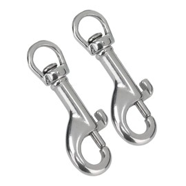 Single Ended Swivel Snap Hooks, 316 Stainless Steel Swivel Eye Bolt Snap Hooks Swivel Eye Snap Hook Easy Installation for Diving, Dog Leash, Key Chain