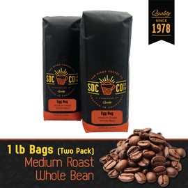 San Diego Coffee Egg Nog, Medium Roast, Whole Bean Coffee, 16-Ounce Bags (Pack of 2) Café en grano tostado