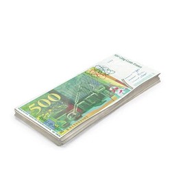 Scratch Cash 100 x ₣ 500 Francs fake money (real size)