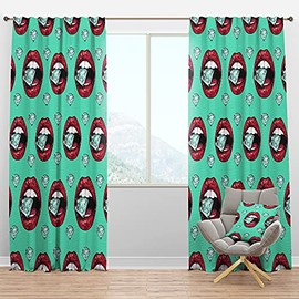 DesignQ Blackout Curtains 'Bright Lips Holding A Sparkling Brilliant' Curtains for Bedroom, Curtains for Living Room, Curtains & Drapes - Thermal Insulated -Single Panel -52x63