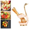 6Pcs Coffee Dessert Fork Set Metal Swan Base Holder Dessert