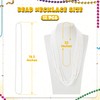 12 PCS Mardi Gras Beads Bulk, 33" White Beads Necklaces,