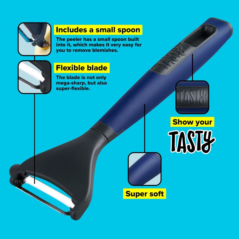 Tasty Everyday Stainless Steel Y Peeler with Soft-Touch Handle, Fruit