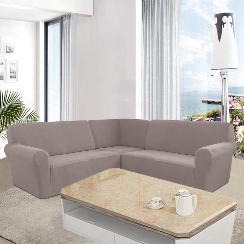 RTEY Corner Sofa Cover, Soft Thick Stretch L-shape Sectional Couch